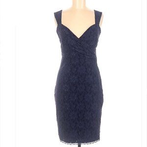 Laundry By Shelli Segal Navy Blue Lace Sleeveless Dress Size 6